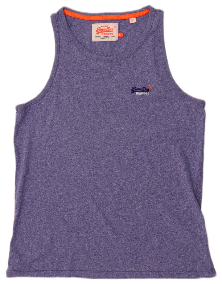 Superdry Mens Vest Top Large Blue Flecked