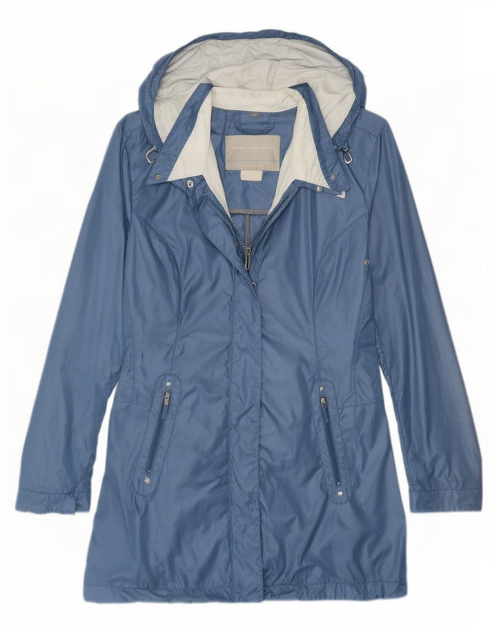 PEUTEREY Damen Regenmantel mit Kapuze IT 46 Large Blau