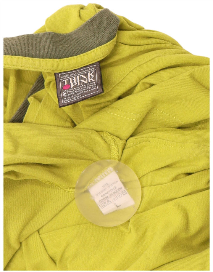 Think Pink Mens T-Shirt Top Large Yellow Cotton