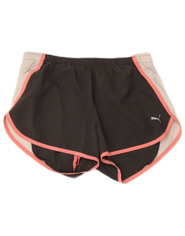PUMA Womens Sport Shorts UK 10 Small Black Colourblock Polyester