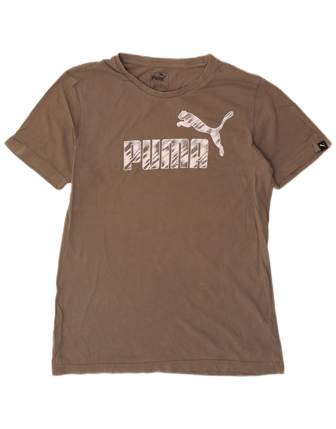 Puma Mens Graphic T-Shirt Top Small Grey Cotton