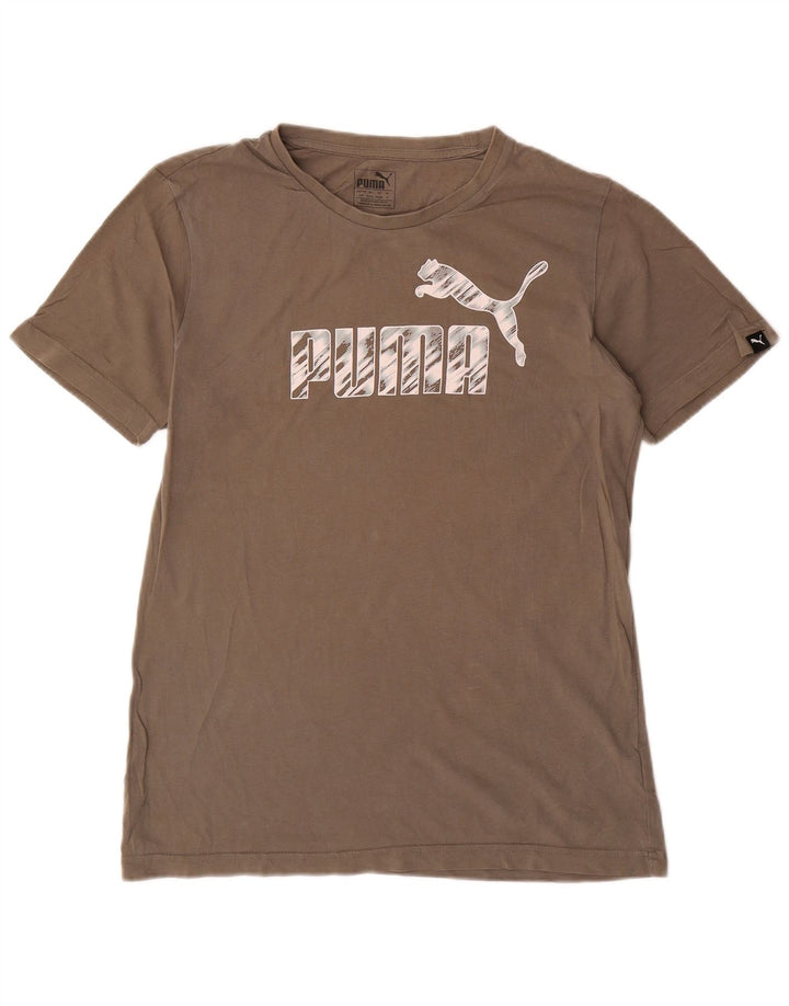 Puma Mens Graphic T-Shirt Top Small Grey Cotton