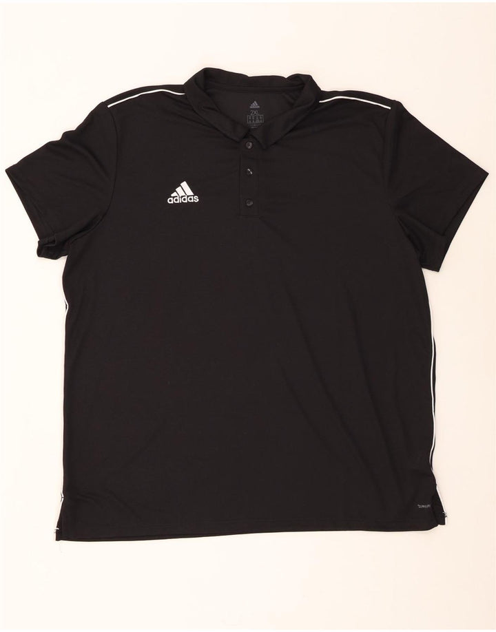 Tricou polo Adidas Climalite pentru bărbați 2XL, poliester negru