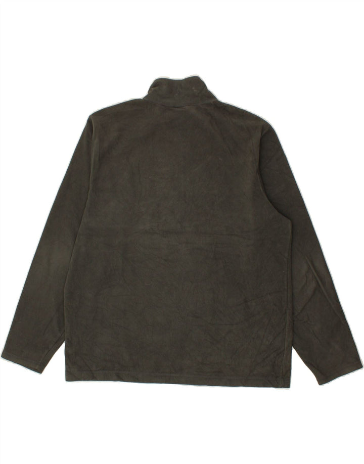 EDDIE BAUER Mens Zip Neck Fleece Jumper Large Khaki Polyester Vintage Eddie Bauer and Second-Hand Eddie Bauer from Messina Hembry 