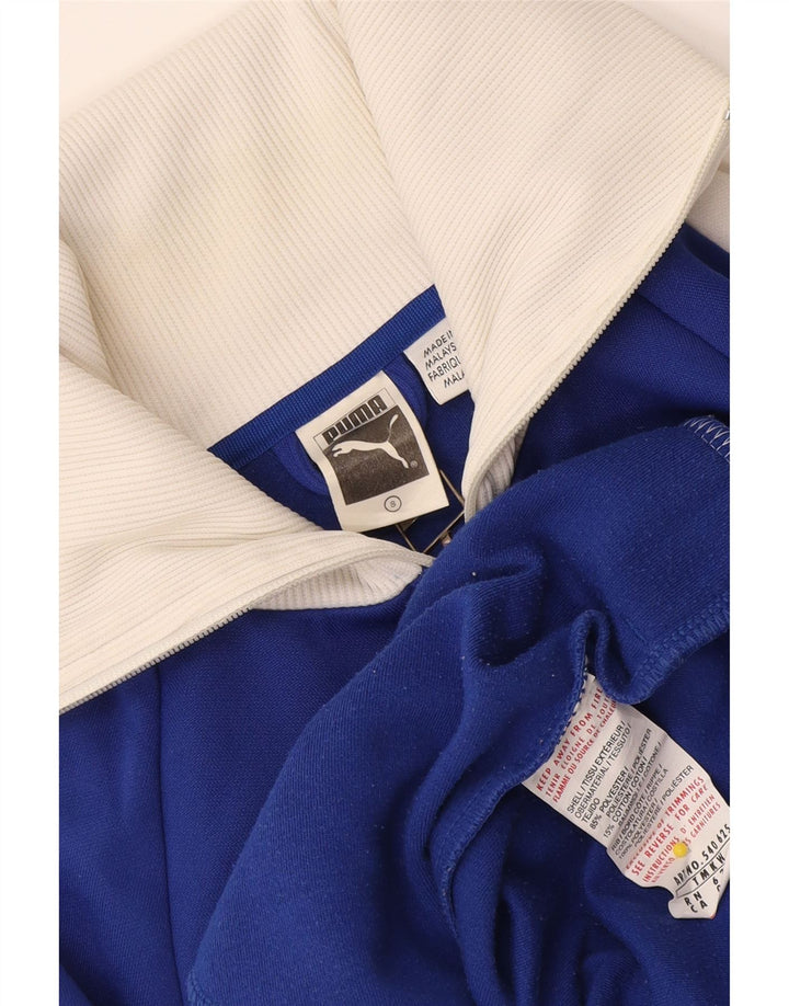 Puma Mens Graphic Tracksuit Top Jacket Pequeno Azul Colorblock Poliéster