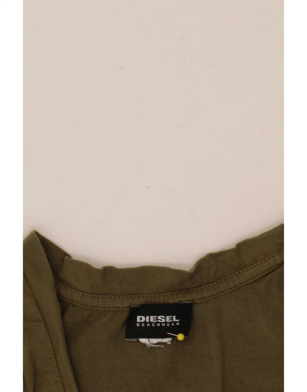 Diesel Mens Graphic Vest Top Large Khaki
