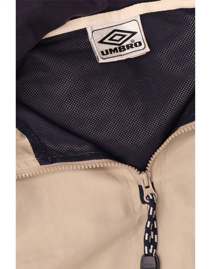 Jaqueta de chuva masculina com capuz Umbro UK 42 XL poliéster bege