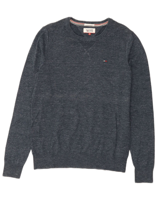 Maglione maglione girocollo da uomo Tommy Hilfiger medio blu navy screziato