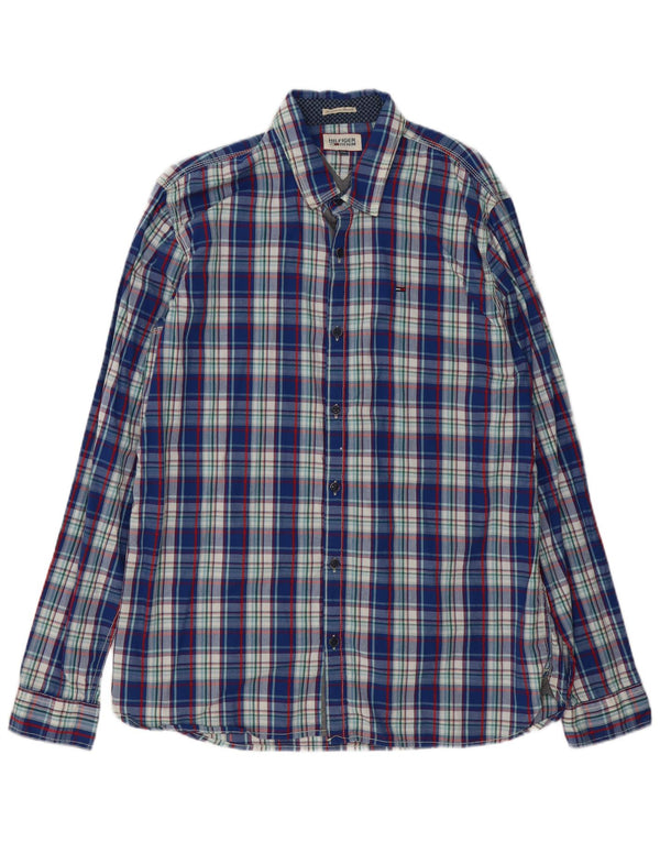 Tommy Hilfiger Chemise Homme 2XL Bleu Carreaux Coton