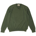 MARKS & SPENCER Herre V-hals sweater Stor grøn bomuld