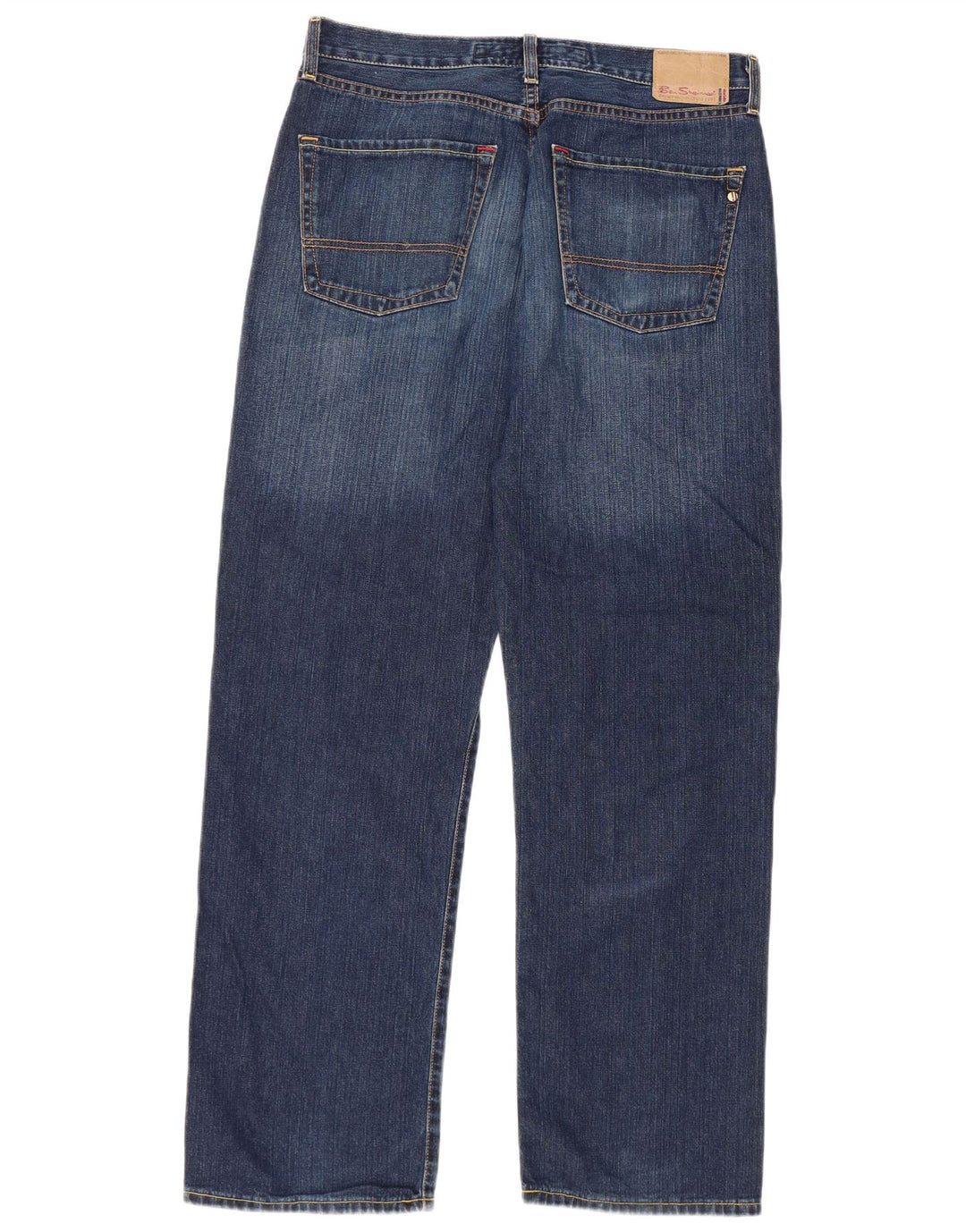 Ben Sherman Mens Straight Jeans W34 L32 Blue Cotton