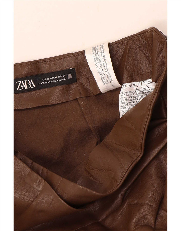 Gonna Zara da donna in ecopelle media W28 poliuretano marrone