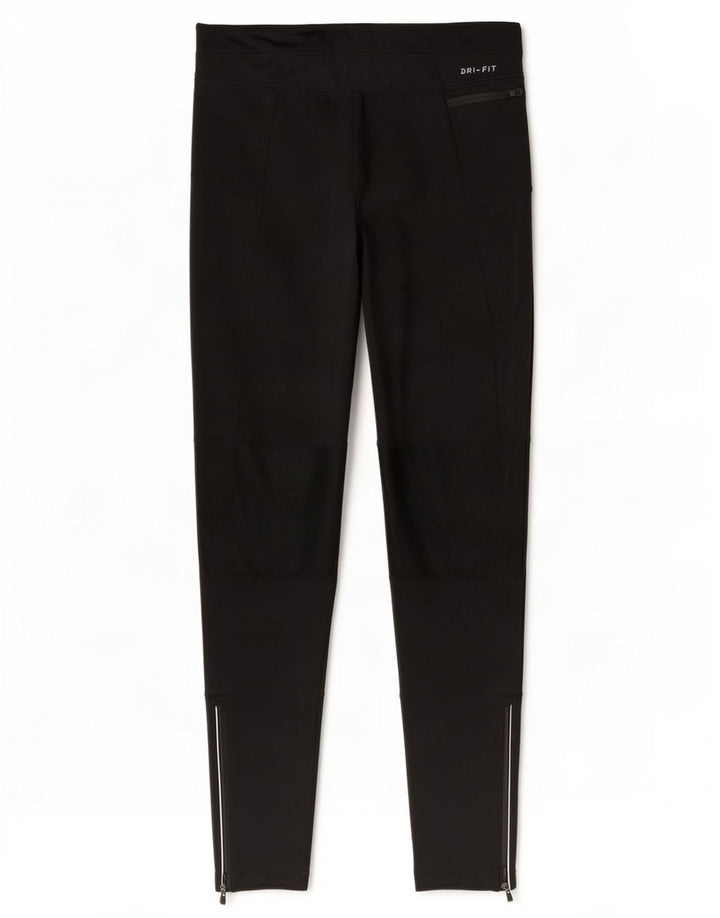Nike Damen Dri Fit Leggings UK 12 Medium Schwarz Polyester