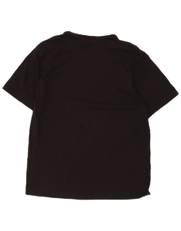 Champion Mens Graphic T-Shirt Top Large Black Cotton