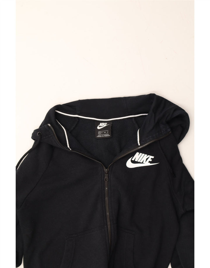 NIKE Mens Graphic Zip Hoodie Sweater XS Black Cotton Vintage Nike and Second-Hand Nike from Messina Hembry 