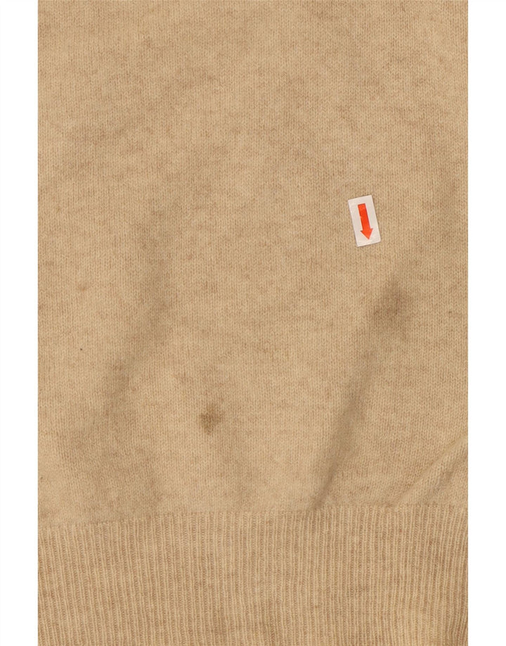 Benetton Pull Col Rond Femme Beige Moyen