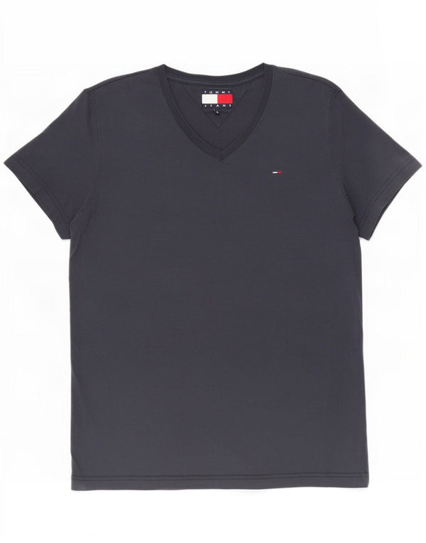 Tommy Hilfiger Mens Regular T-Shirt Top Large Navy Blue Cotton