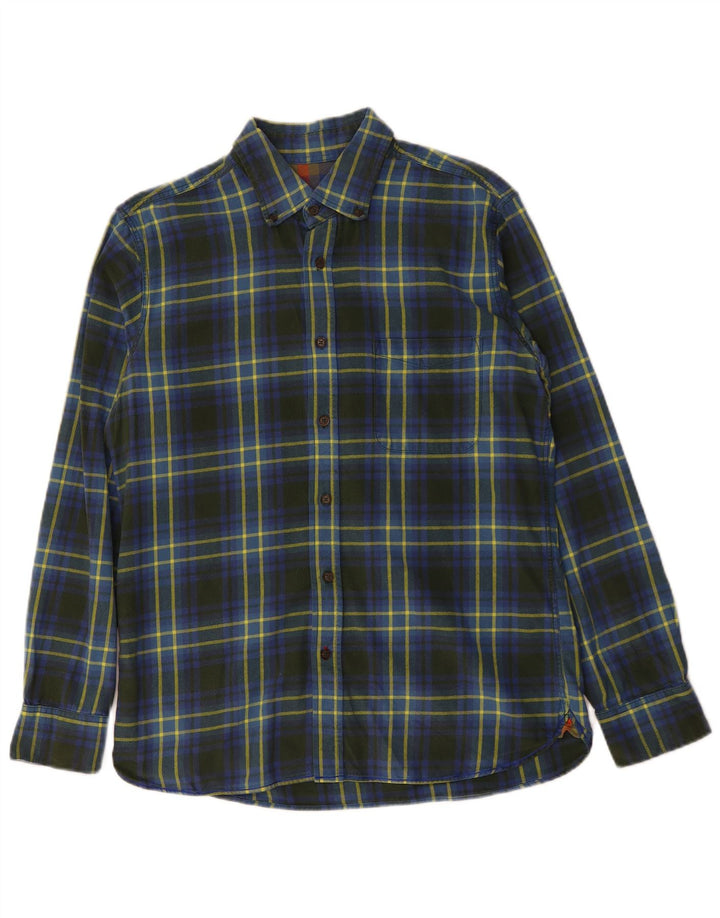 BODEN Mens Flannel Shirt Medium Green Check Cotton