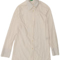 Benetton Dameskjorte UK 14 Medium White Ternet Bomuld