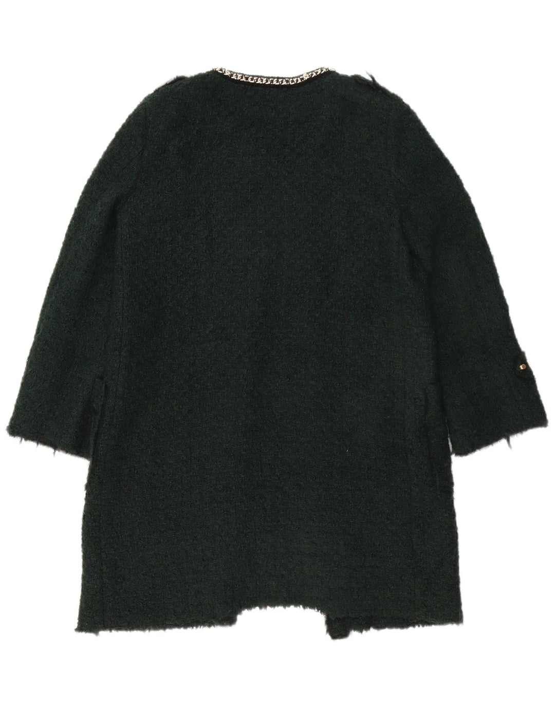 Zara Womens Overcoat UK 16 Large Green Acrylic