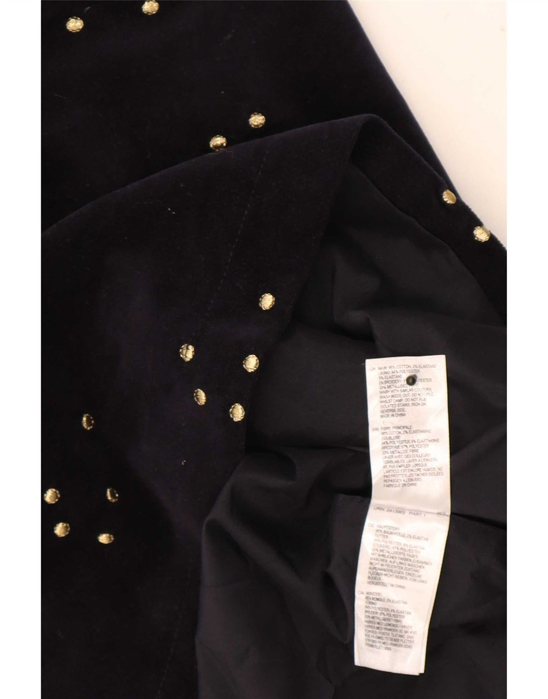 White Stuff Womens Velvet Mini Skirt UK 12 Medium W34 Navy Blue Spotted