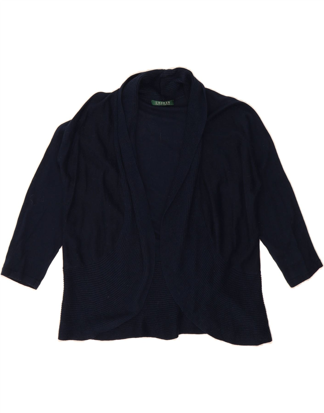 RALPH LAUREN Womens Open Cardigan Sweater UK 14 Medium Navy Blue Vintage Ralph Lauren and Second-Hand Ralph Lauren from Messina Hembry 