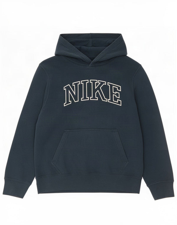 Nike Jungen-Pullover mit grafischem Kapuzenpullover, 12–13 Jahre, groß, marineblau, Baumwolle