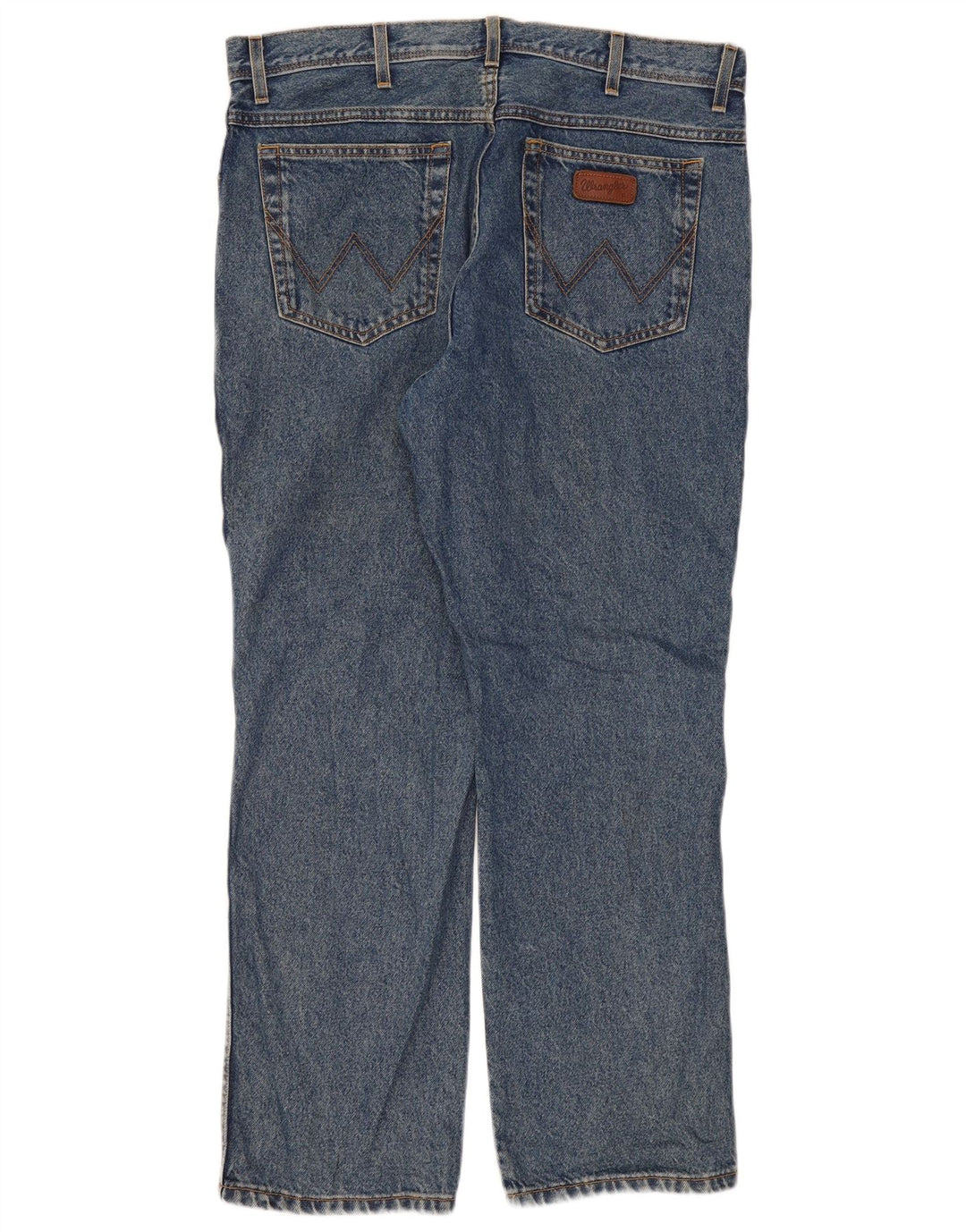 Wrangler Mens Regular Fit Straight Jeans W38 L30 Blue Cotton