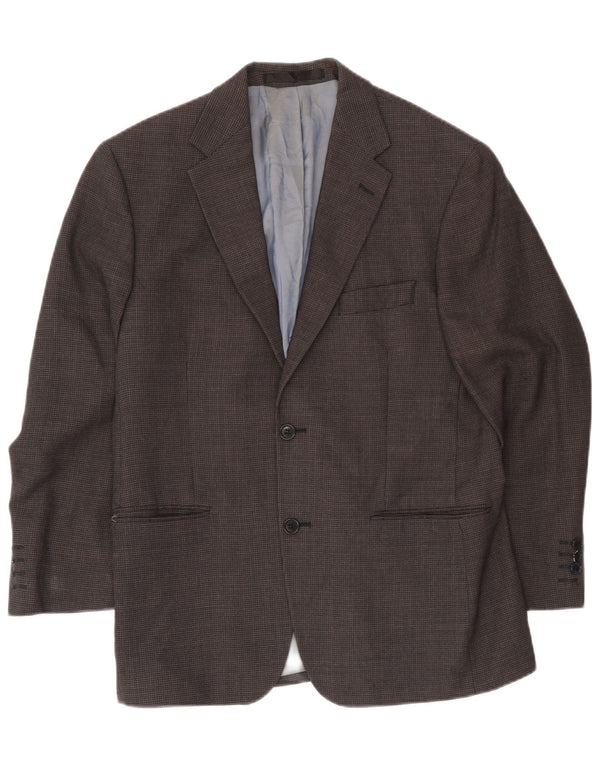 Marks & Spencer Herre Short Blazer Jacket UK 40 Medium Navy Blue Check