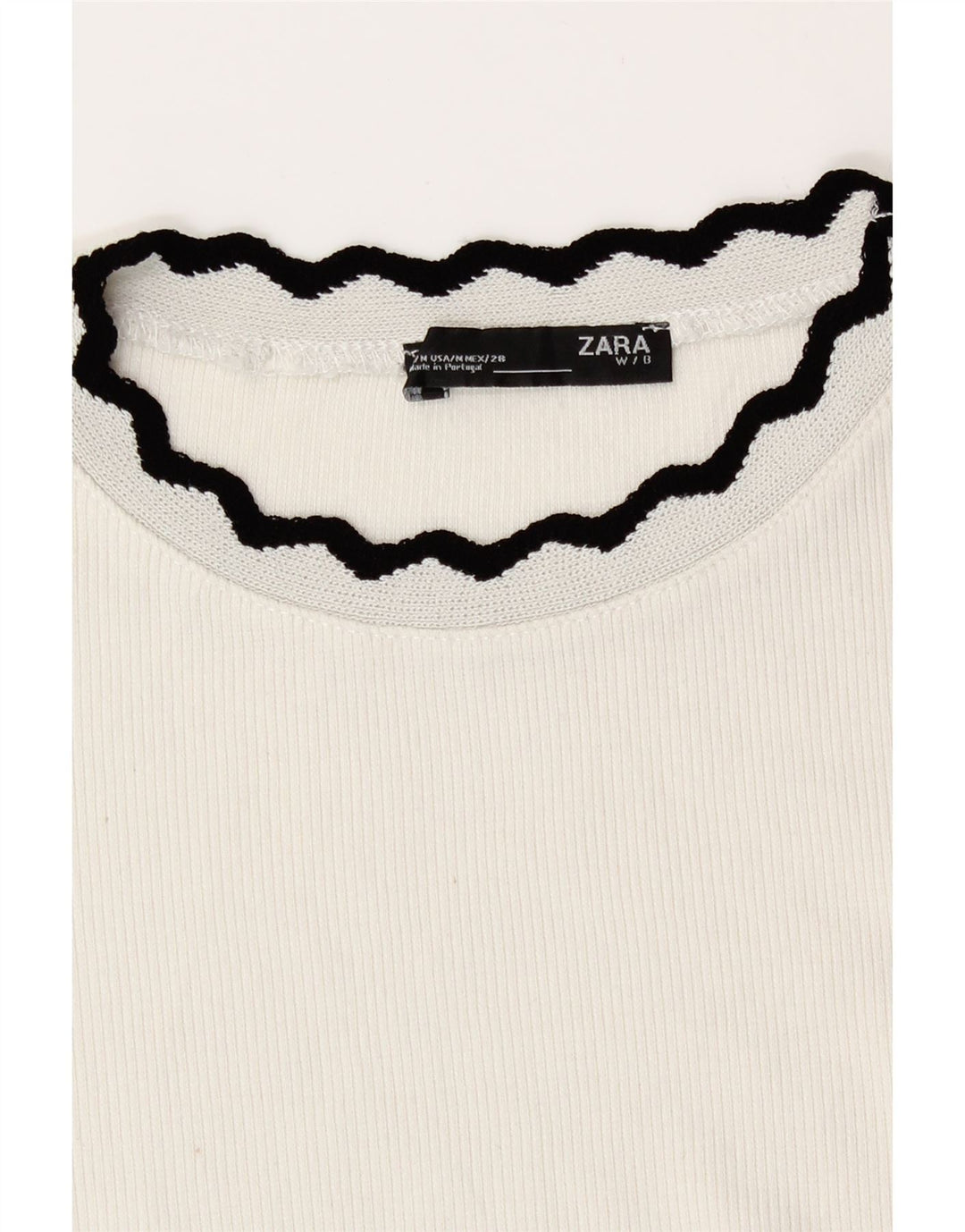 Zara Dame Crop Top Langærmet UK 12 Medium White