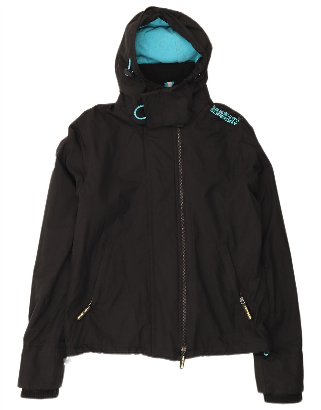 Damska wiatrówka z kapturem SUPERDRY UK 12, średnia czarna