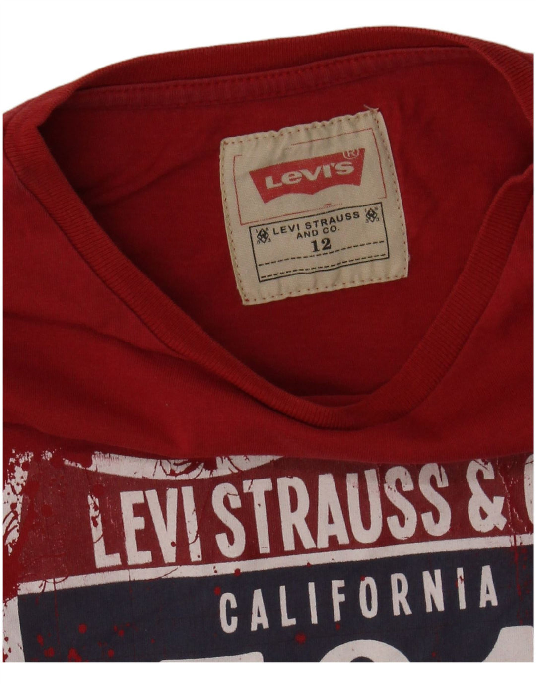 LEVI'S Boys Graphic Top Long Sleeve 11-12 Years Red