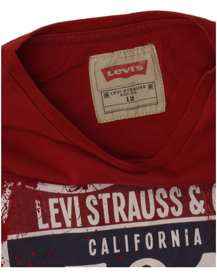 LEVI'S Boys Graphic Top Long Sleeve 11-12 Years Red
