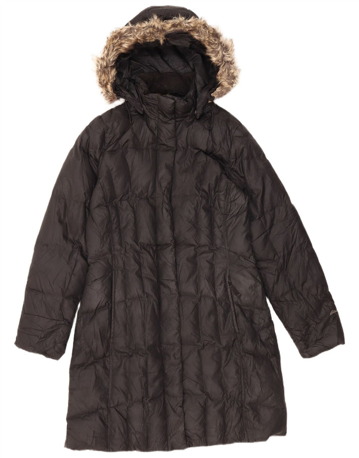 Palton căptușit cu glugă pentru femei Eddie Bauer UK 14 Poliester mediu negru