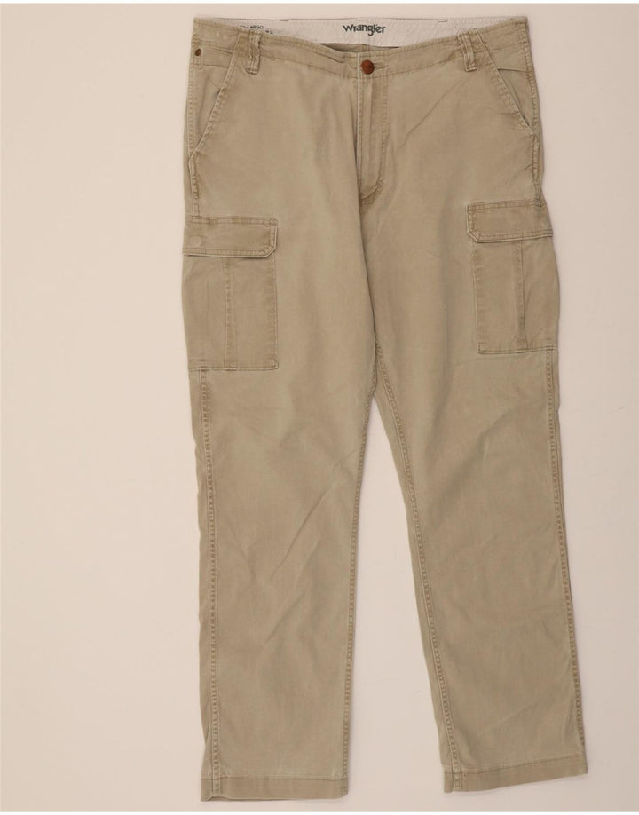 WRANGLER Mens Casey Straight Cargo Trousers W38 L31 Beige Cotton Vintage Wrangler and Second-Hand Wrangler from Messina Hembry 