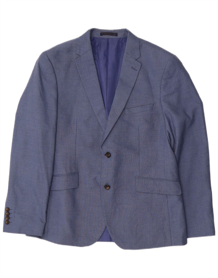 Marks & Spencer Mens Tailored Fit 2 Button Blazer Jacket UK 42 Large Blue