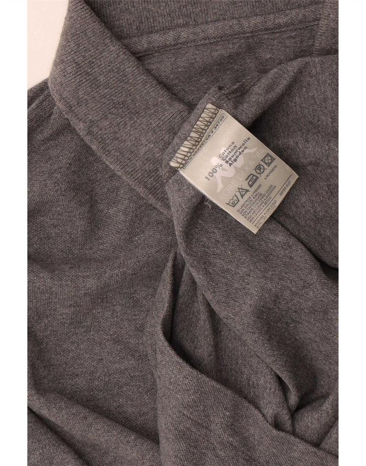 Kappa Mens Long Sleeve Polo Shirt Small Grey Cotton