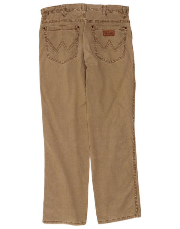 Wrangler Herre Texas Stretch Lige Casual Bukser W33 L30 Beige Bomuld