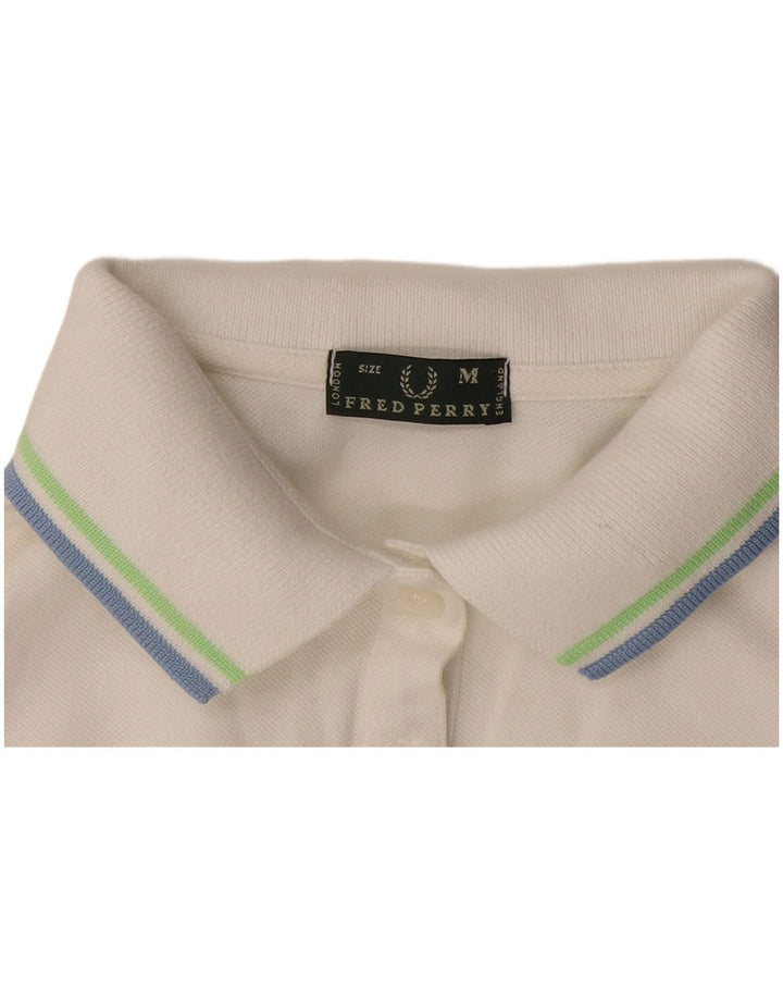 Fred Perry Womens Polo Shirt UK 12 Medium White