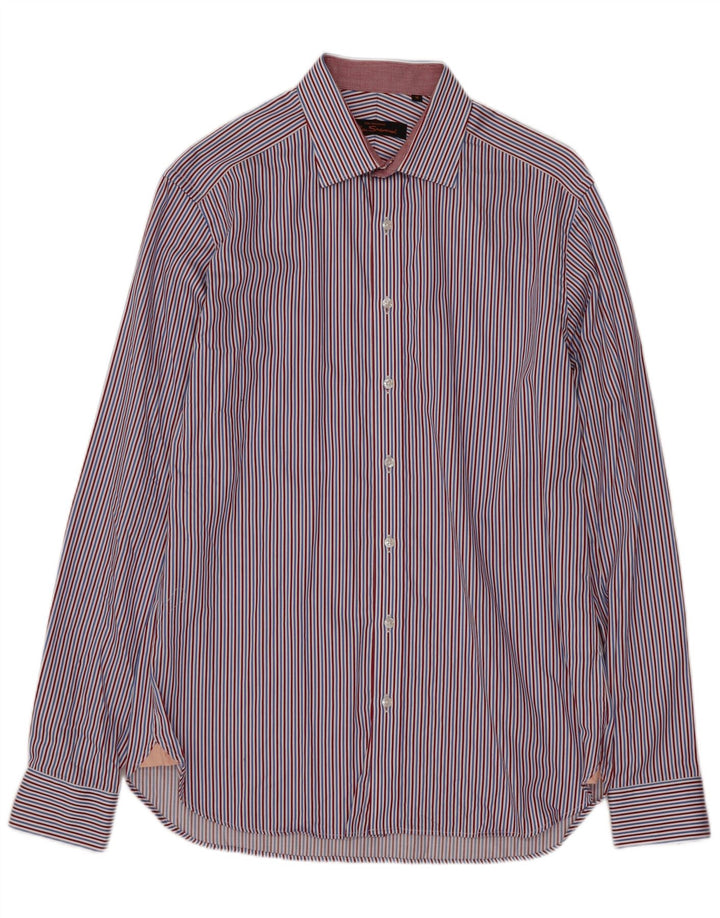 BEN SHERMAN Mens Shirt Size 15 Medium Blue Striped Cotton