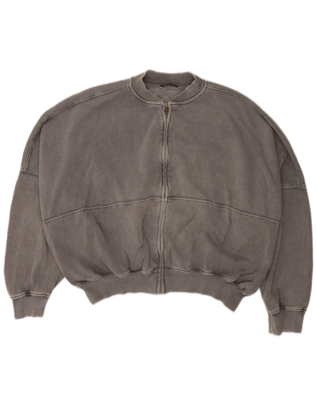 Zara Womens Oversized træningsdragt Topjakke UK 10 Small Grey Bomuld