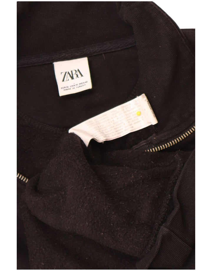 Zara Sweatshirt med lynlås til mænd mellem sort bomuld