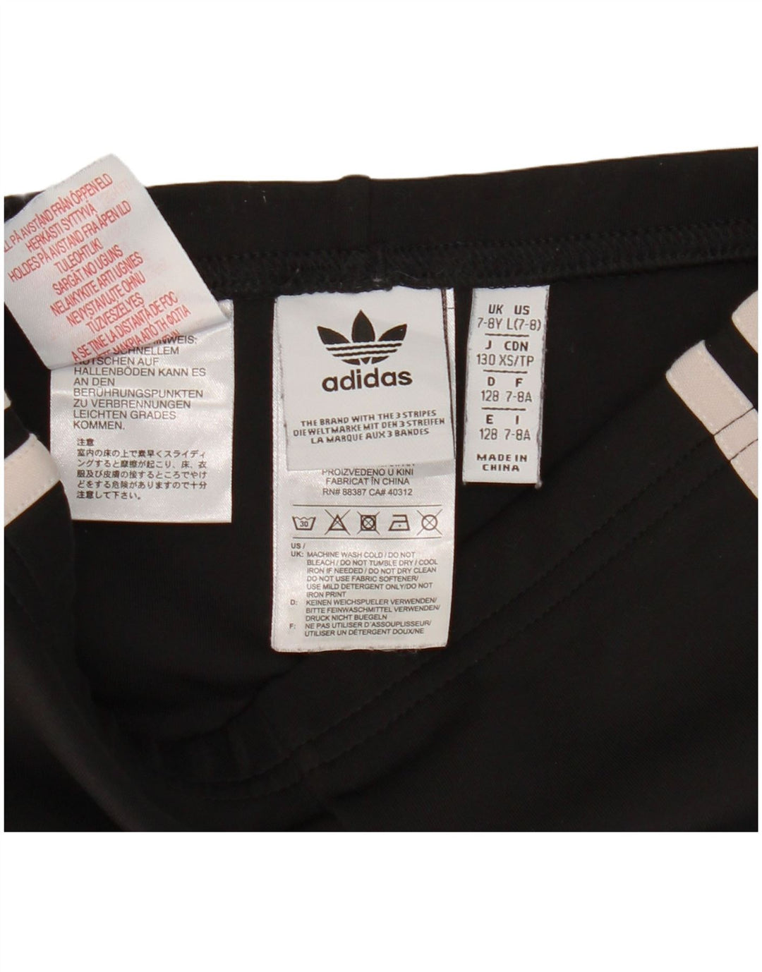 Adidas Pige Leggings 7-8 År Sort Polyester