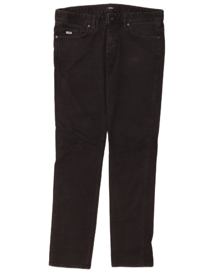 Hugo Boss Mens Slim Jeans W34 L32 Black Cotton