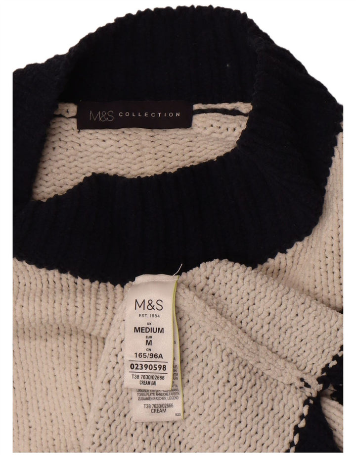 Marks & Spencer Womens Turtle Neck Jumper Sweater UK 14 Medium White