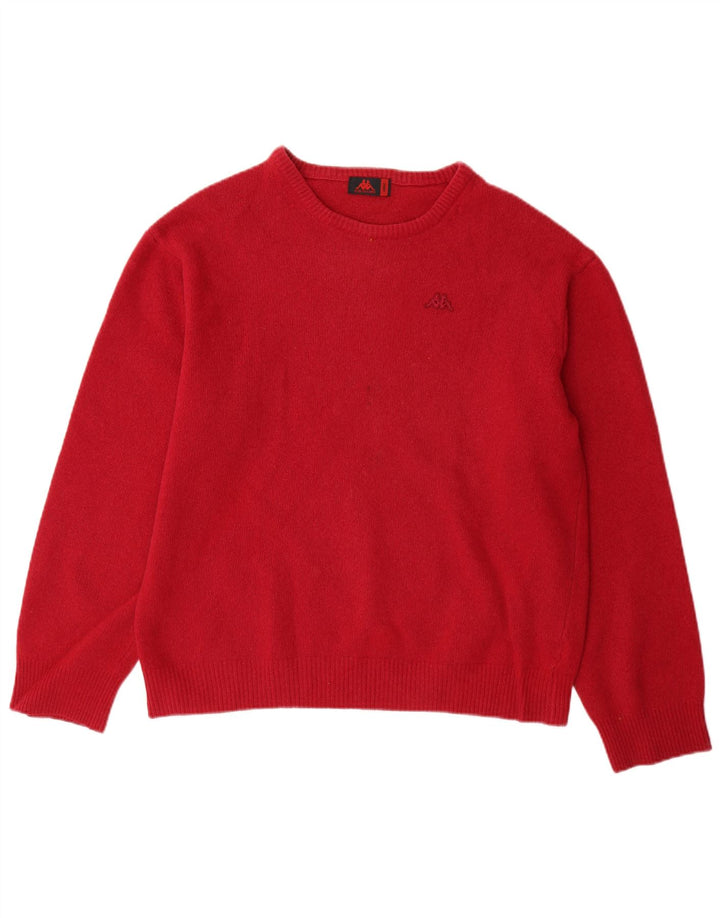 Kappa Herren-Pullover mit U-Boot-Ausschnitt, groß, rote Lammwolle