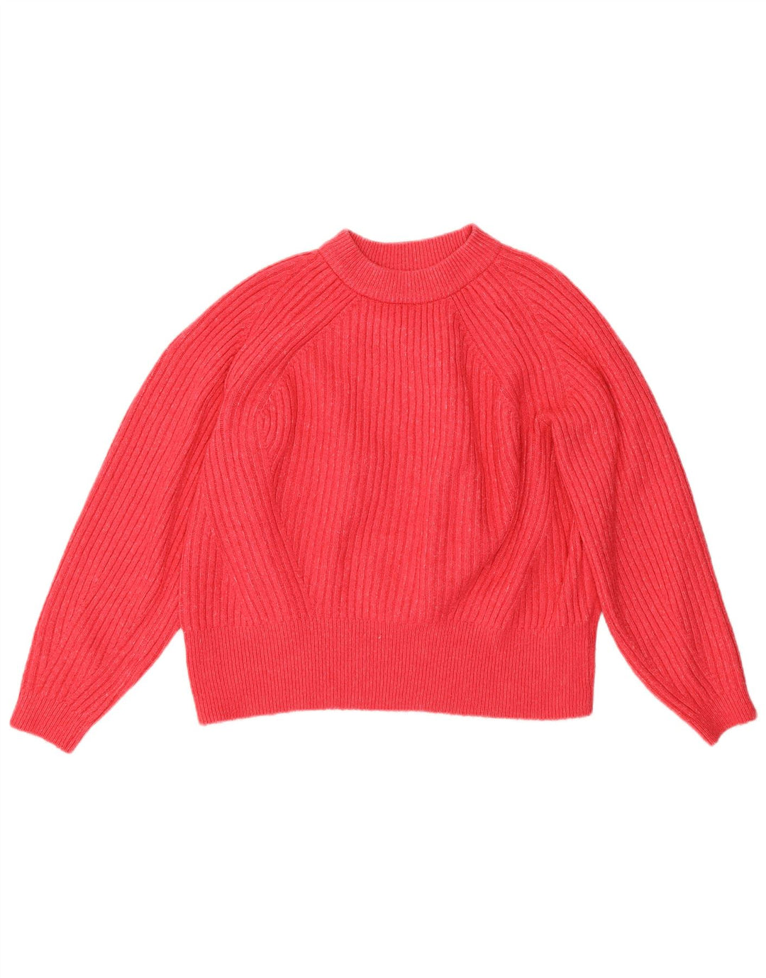 Marks & Spencer Womens Crop Crew Neck Jumper Sweater UK 14 Medium Pink
