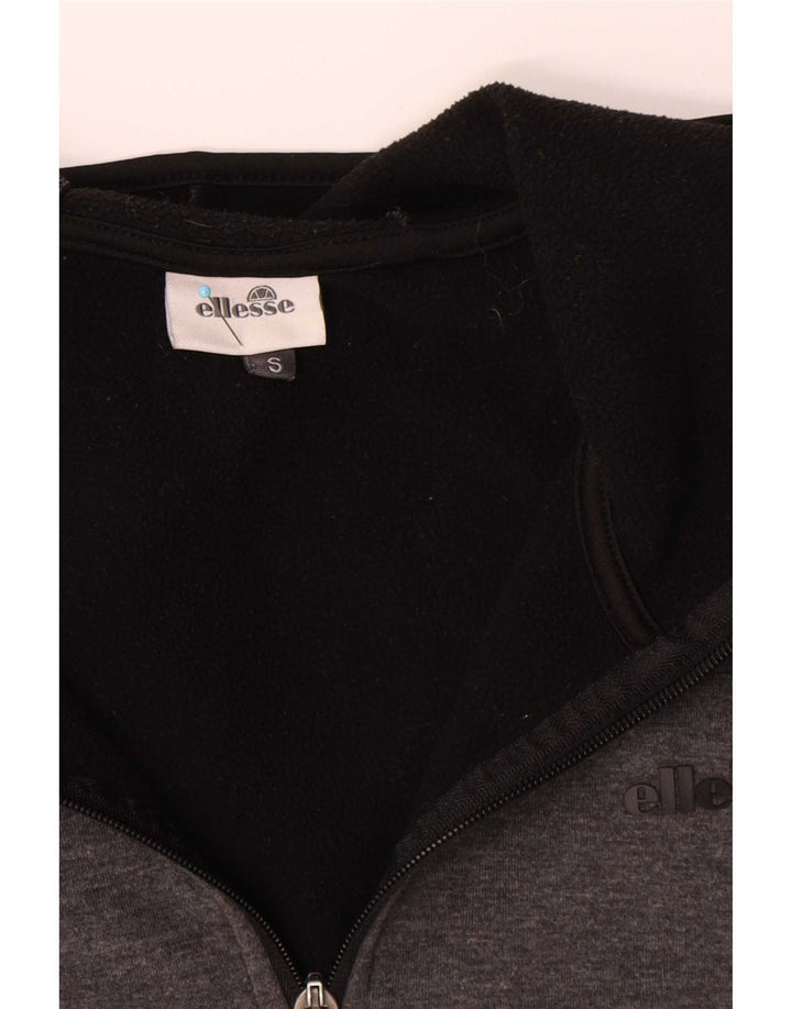 Ellesse Mens Zip Sudadera con capucha suéter pequeño gris poliéster