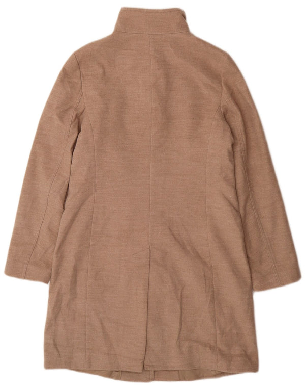 Marks & Spencer Womens Overcoat UK 10 Small Beige Polyester