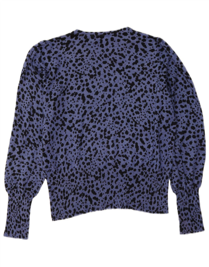 Marks & Spencer Dame Boat Neck Jumper Sweater UK 12 Medium Blue